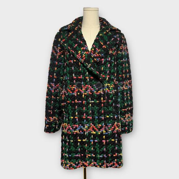 Pepaloves Anthropologie Piccadilly Multicolor Tweed Coat Size Small NEW - Picture 2 of 7